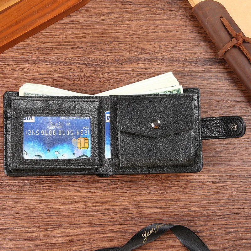 High Capacity Men\'s Hasp Wallet Multiple Card Slots ID Credit Card Holder Coin Vintage Wallet Coin Slim Purses