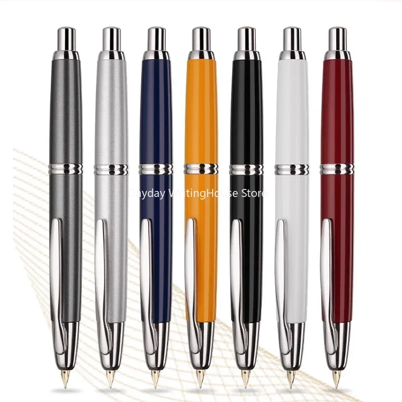 

Japan PILOT Capless Black Samurai Fountain Pen Gold Pressed 18K Gold Nib Brass Pen Holder 9th Generation Student Writing Pen