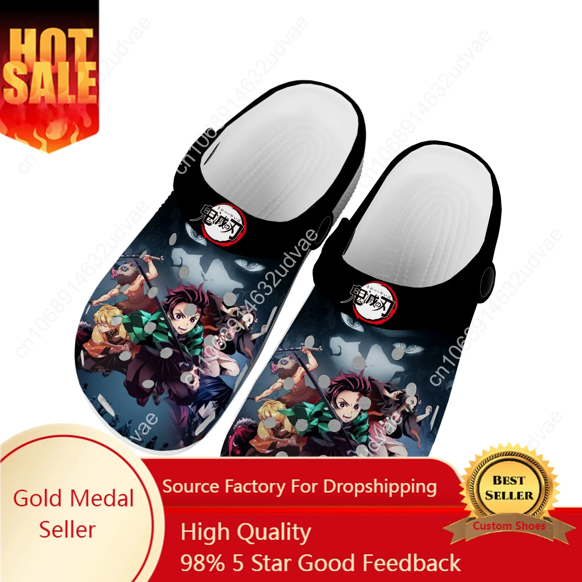 Anime Demon Slayer Kimetsu No Yaiba Home Clogs Tanjirou Nezuko Custom Water Shoes Men Women Teenager Garden Beach Hole Slippers