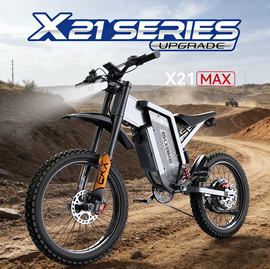 

EKXBike X21 Max Electric Motorcycle 3000W Brushless Motor 60V30AH Lithium Battery 85km/h Speed Adult Off-Road Ebike