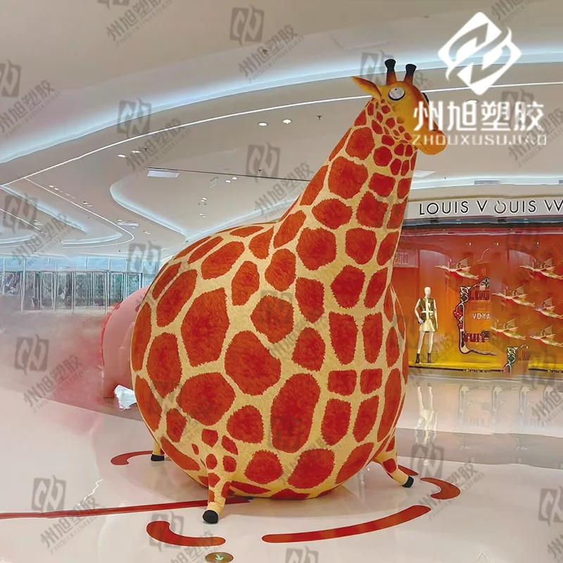 Inflatable cartoon giraffe/cheetah/elephant/donkey/tiger air model Animal air model shopping mall activity decoration props