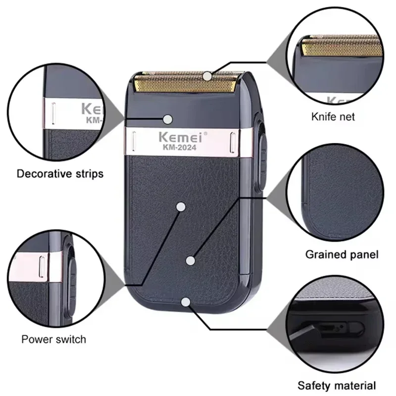 Kemei KM-678 KM-2024 KM-2628 المهنية مشابك الشعر الكهربائية اللحية المقص قابلة للشحن الرجال ماكينة حلاقة الشعر المتقلب عدة