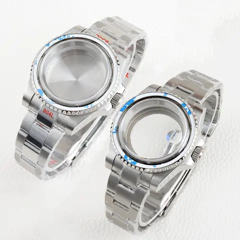 40mm 시계 케이스 20mm 스테인리스 스틸 오이스터 폴리쉬드/브러쉬드 브레이슬릿 서브마리너 28.5mm 다이얼 NH34 NH35 NH36 NH38 무브먼트용