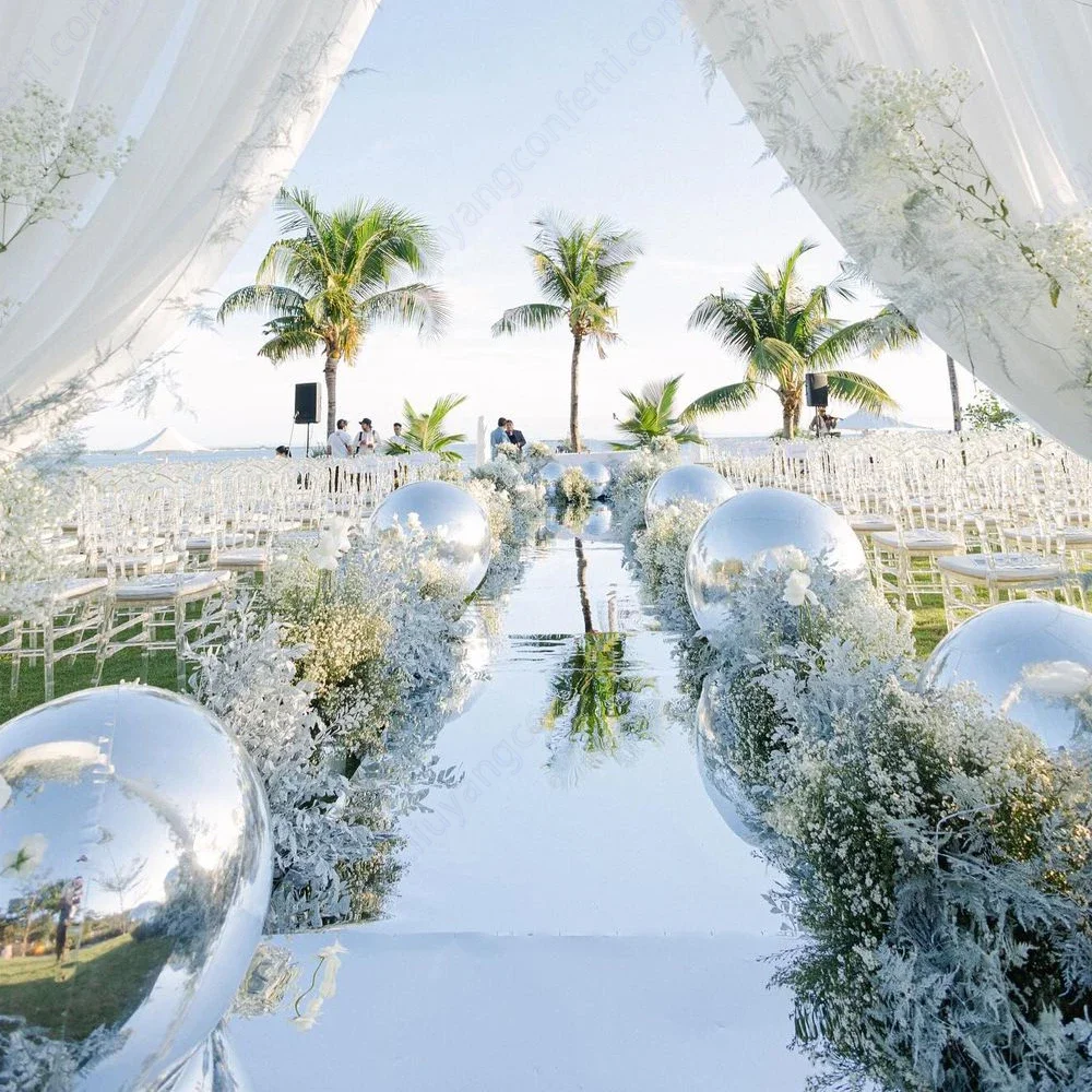Mirror Carpet Wedding Stage Backdrop Grand Entry White Mirrored Floor Aisle Runner Indoor Outdoor Engagement Party Decoration
