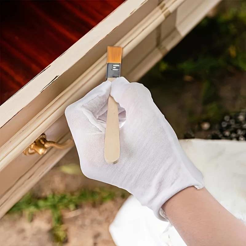 50pcs Nylon Paint Brushes with Wooden Handles, 5-Inch, Yellow Bristles, Ideal for Wall, Door, Cabinet, Furniture, Fence Painting