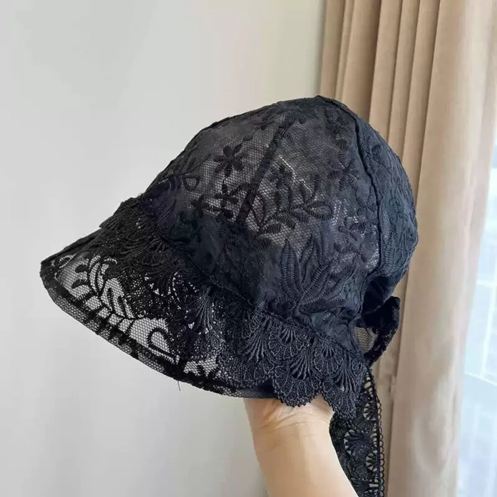 تنوعا الدانتيل غاسل الحجاب قبعة الكورية نمط رقيقة قبعة الشمس الجاكار حزام تنفس الشمس قبعة بحافة الربيع الصيف للنساء #1