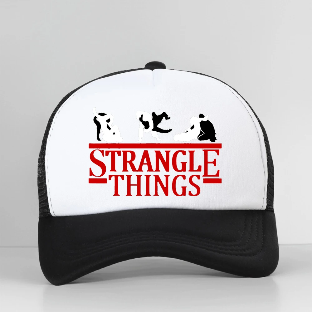 Jiu Jitsu Strangle Things Funny Dad Hat Men BJJ MMA Baseball Cap Casual Mesh Breathable Snapback