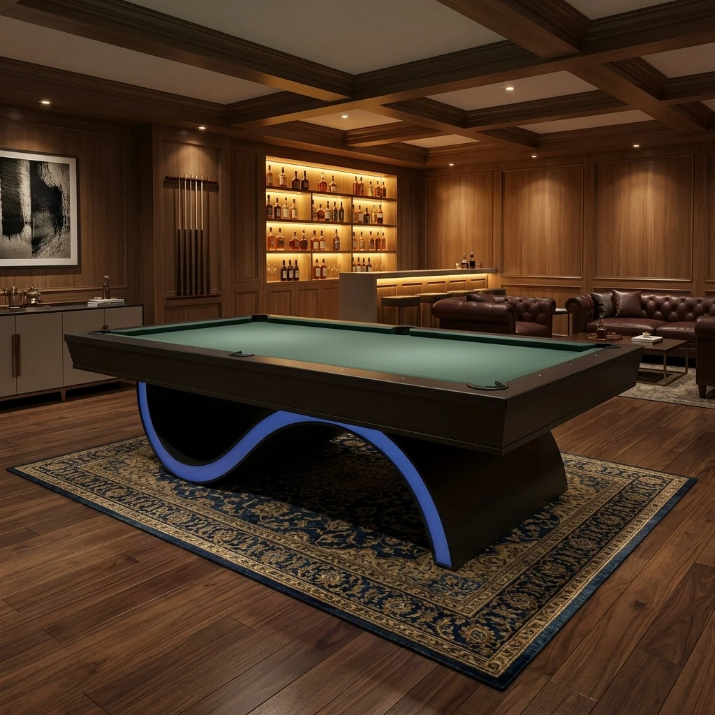 7ft 8ft 9ft High End American Style 9 Ball Custom Solid Wood Leather Pocket Elegant Home Snooker & Billiard Pool Table Sports