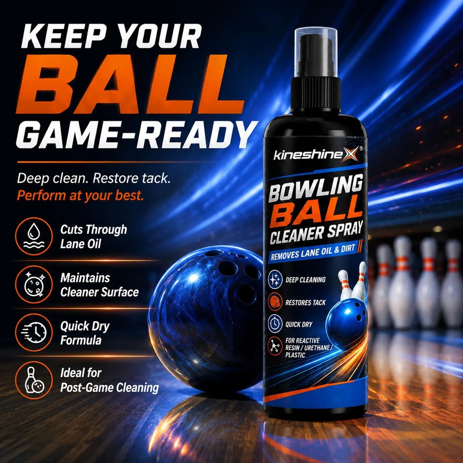 

100ml Bowling Ball Cleaner Spray with Towel Oil Remover Agent Dirt Cleaner for Performance Tackiness Restoration Gym Training