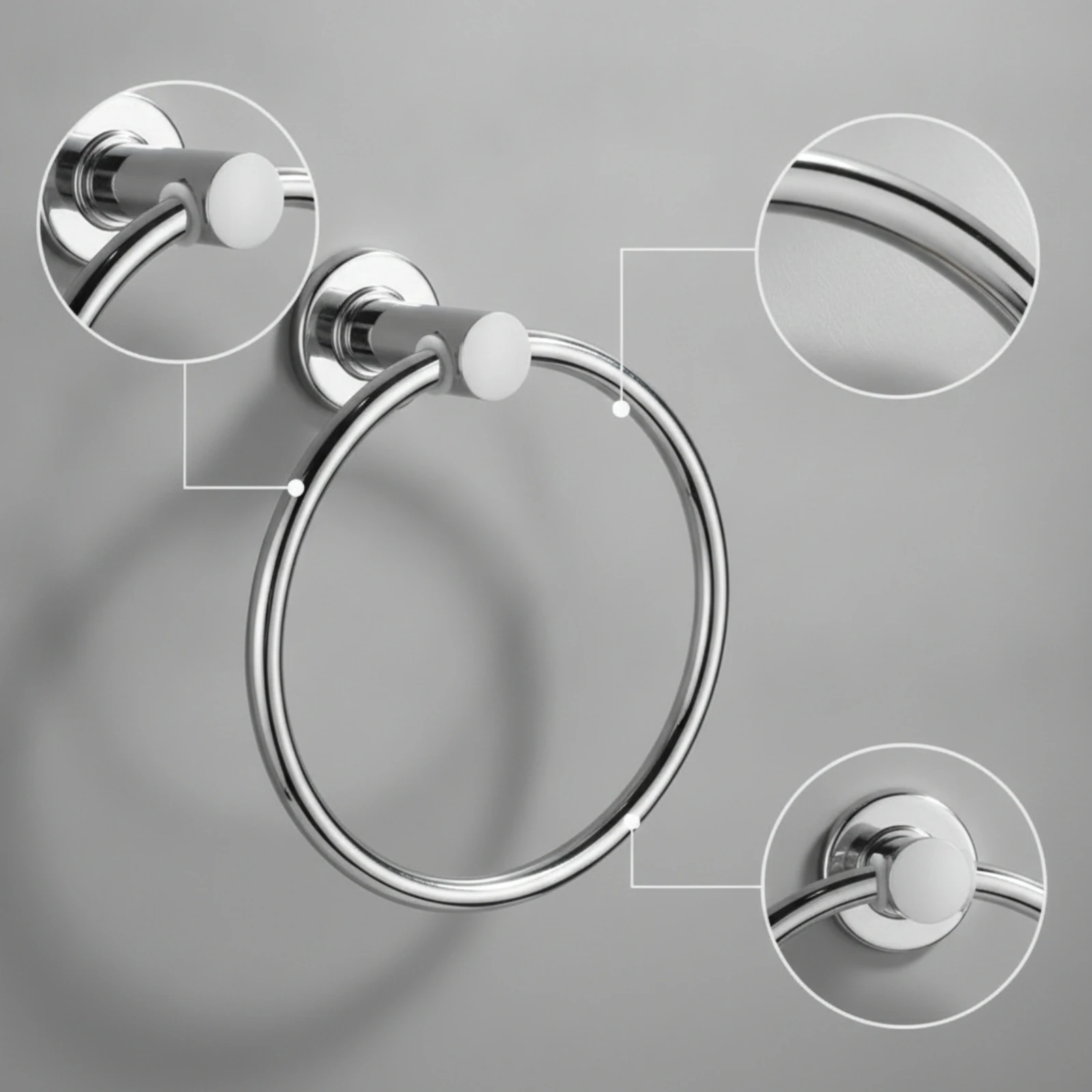 Wall Mounted Towel Loop Modern Hand Towel Loop Hardware Easy to Install Space-Saving for Homeowners, Bathroom, Powder Room
