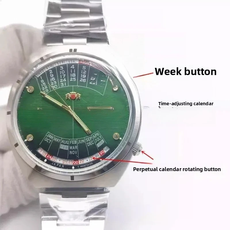 

Perpetual calendar watch men's automatic mechanical watch large dial 43.5mm