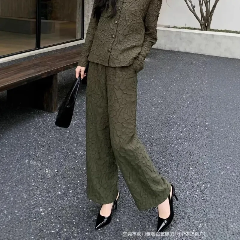 Miyake Pleated Trousers Plisse Women 2026 Autumn New Fashion Casual High-Waisted Wide-Leg Pants Loose Straight-Leg Pants Women