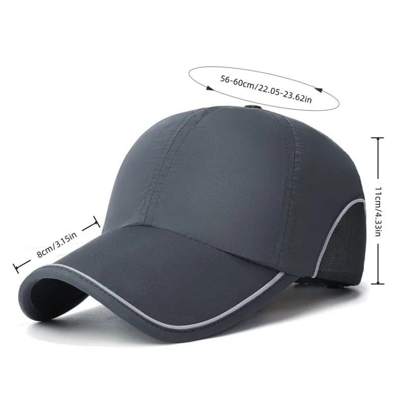 Reflective strip splicing mesh casual outdoor quick drying hat breathable and simple baseball hat