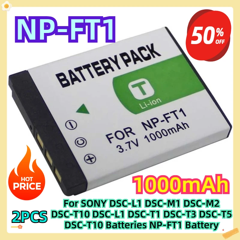 

For SONY DSC-L1 DSC-M1 DSC-M2 DSC-T10 DSC-L1 DSC-T1 DSC-T3 DSC-T5 DSC-T10 Batteries NP-FT1 Battery 2pcs