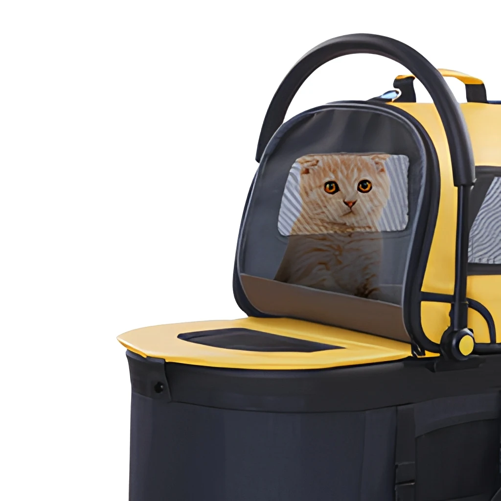 Large Dog Pet Stroller Aluminum Alloy Foldable Pet Carrier Cart 3 in 1 Travel Stroller for Dogs Cats