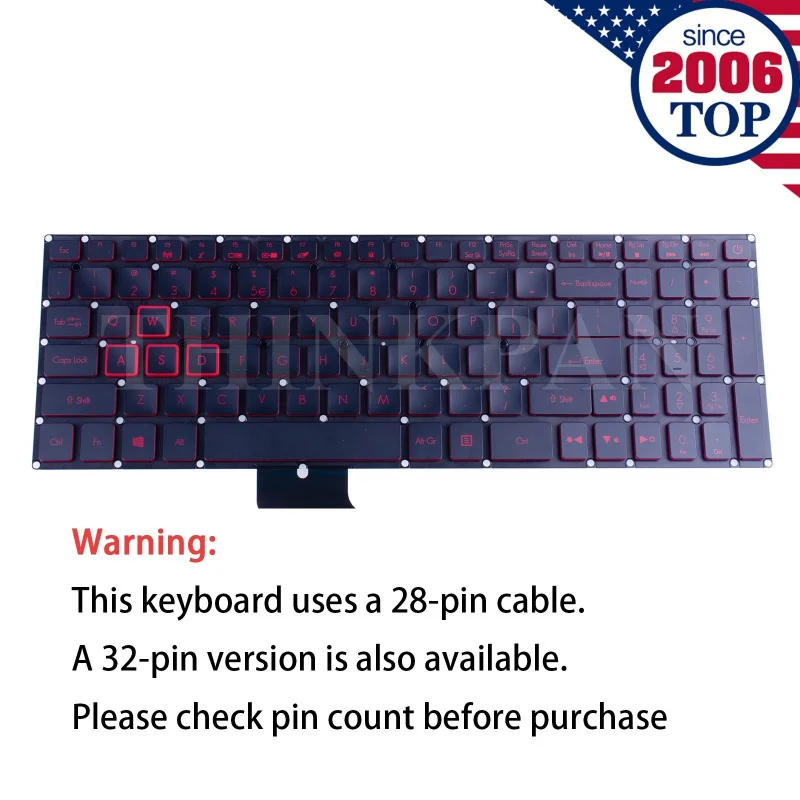 Backlit US Keyboard for For Acer Predator Helios 300 G3-571 G3-572 PH315-51 PH317-51