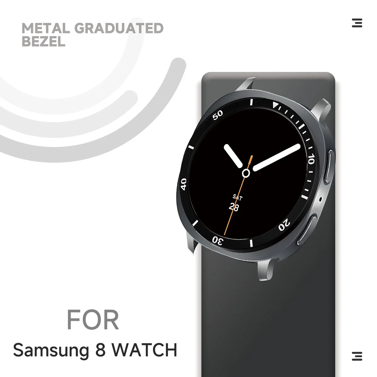 Bezel Ring For Samsung Galaxy Watch 8 40mm 44mm Case Protective Metal Frame Protector Time/Speed Scale Cover Bumper Accessories