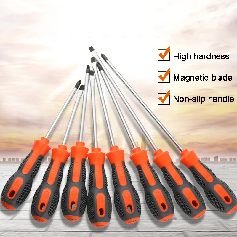 6mm  Screwdriver Multifunctional Magnetic Head Non-slip Handle Screws Household Cross Screwdriver Hand Tool