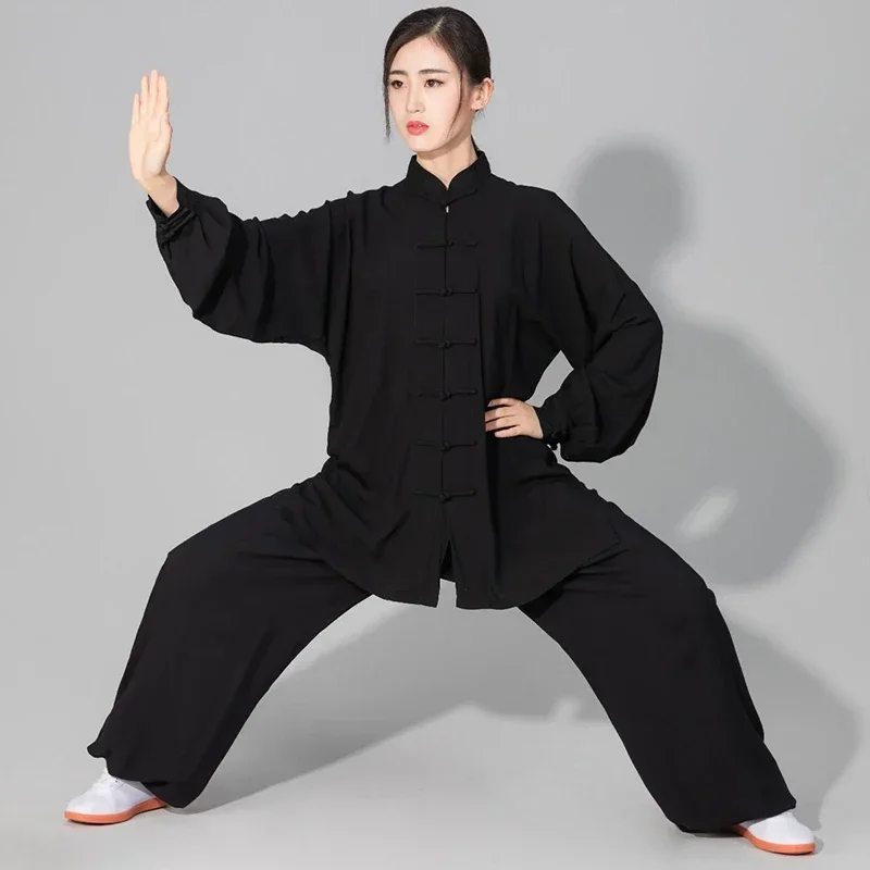 Wing Chun Fato Tai Chi de algodão macio para homens e mulheres, uniforme de artes marciais, jaqueta e calça Kung Fu Kung Fu