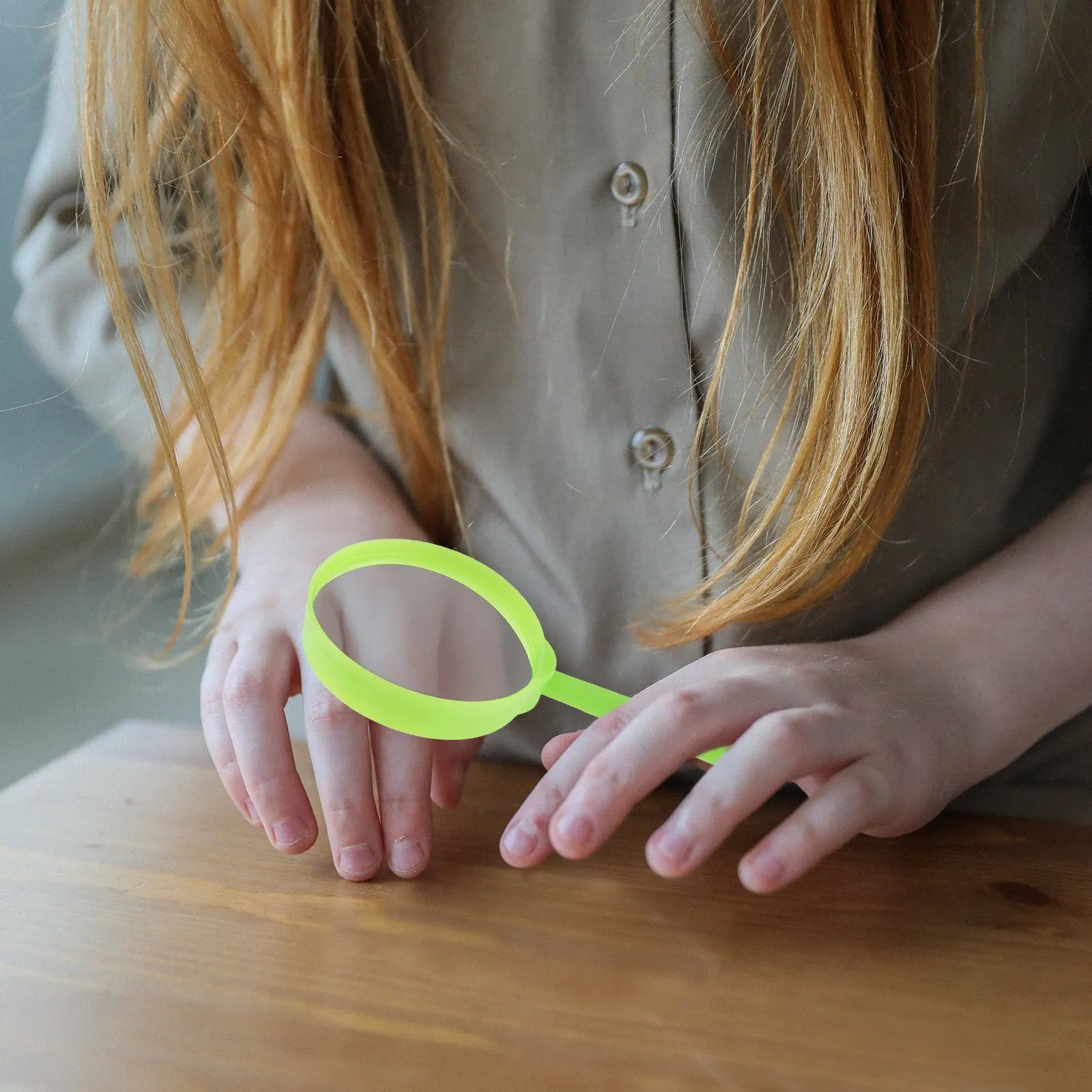 

Kids Science Magnifying Glasses Plastic Handheld Reading Magnifier Green Outdoor Nature Exploration Observation Tool