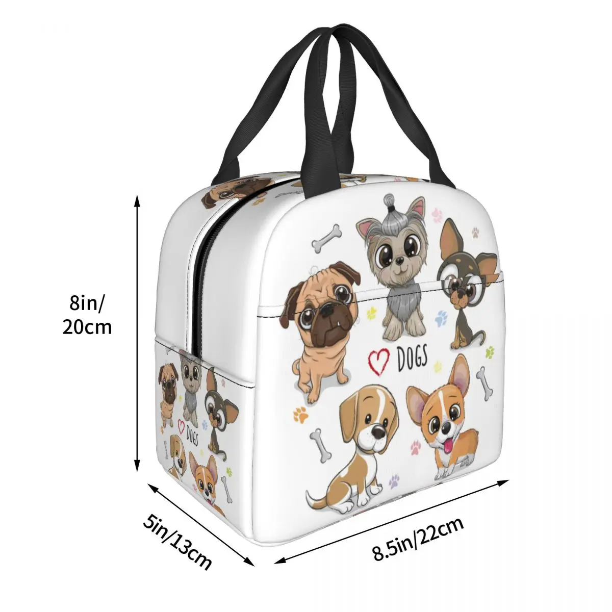 Cartoon Yorkshire Terrier Lunch Boxes for Women Cute Dogs Cooler Thermal Food Insulated Lunch Bag Kids School Children