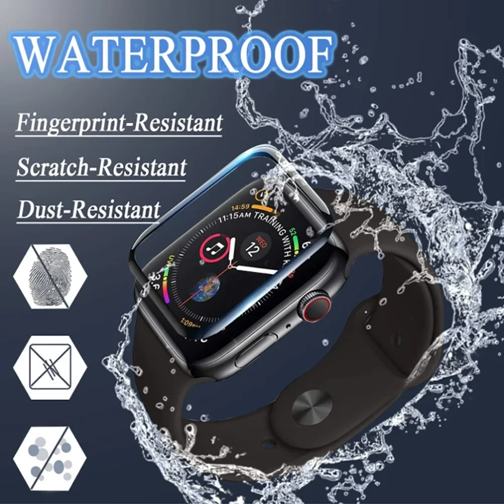 Screen Protector For Apple Watch series 46mm 42mm 40 41 44 45 49 mm Accessories Soft Glass 9D HD Full Film iWatch 10 9 8 SE 6 5