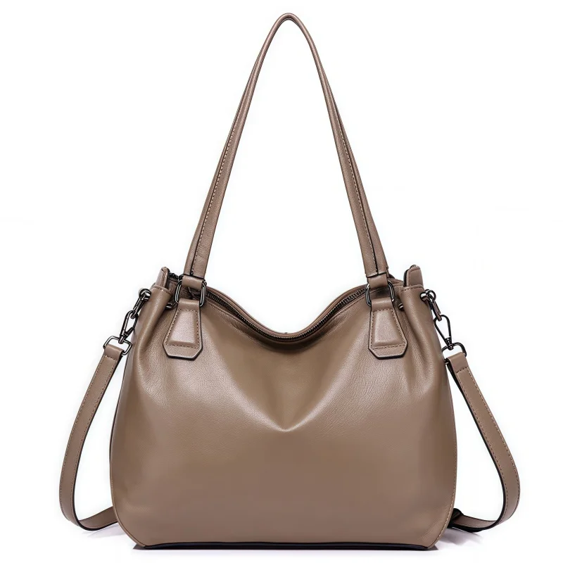 

2025 New Genuine Soft Leather Shoulder Bag Retro Versatile Crossbody Messenger Bag Purse Tote Spacious Hobos Handbag for Women