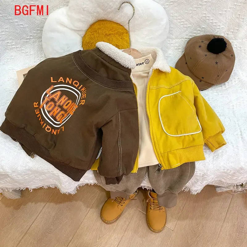 Children\'s Clothing Korean Kids Winter Clothes for Girls Plush Baby Coats Autumn Fashion Jacket for Boy Warm Kid Outerwear 0-5Y