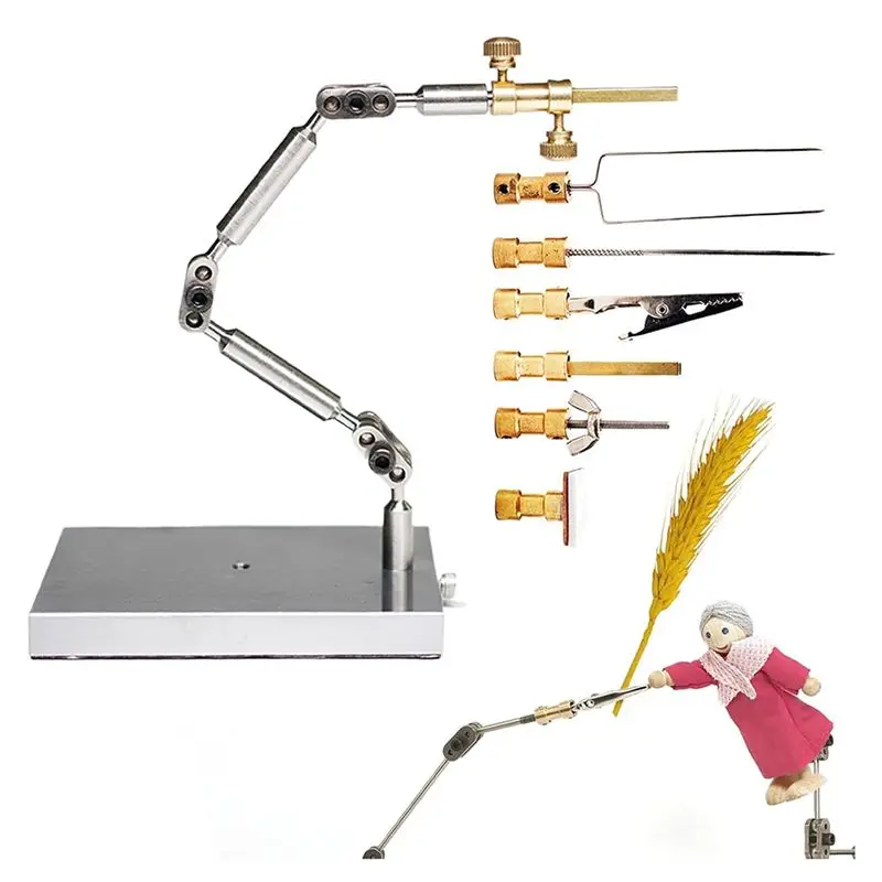 B51CNEW! Stop Motion Animation Rig Kit With26cm Stainless Steel Rig &6 Different Ofconnectors Forseamless Character