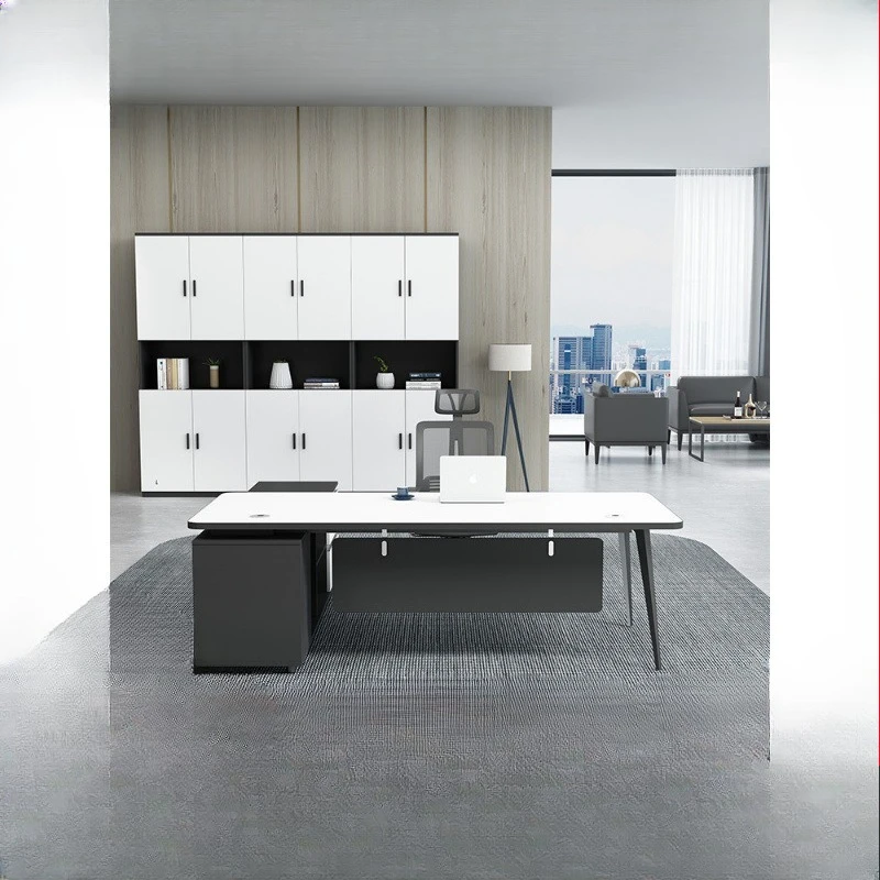 Simple and modern manager leadership office furniture boss office desk and chair combination