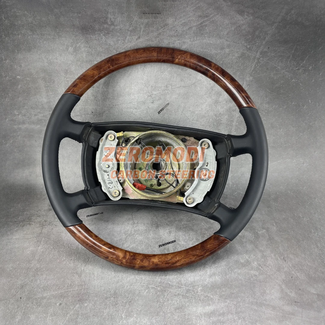 Leather Wood Steering Wheel Replacement For Mercedes R107 W124 W126 Vintage Car Interior Steering Wheel