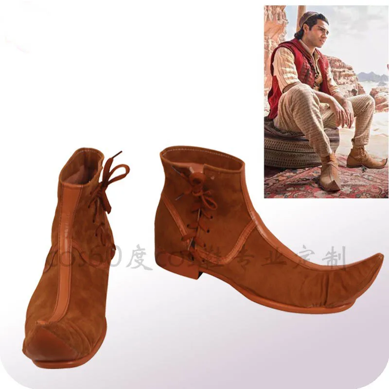 Aladdin Prince Cosplay Boots Custom Movie Character Shoes Unisex Fantasy Costume Shoes
