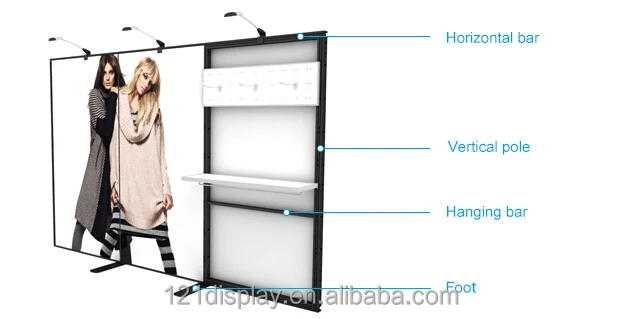 حامل عرض وحدات من الألومنيوم 3X3 مع حامل عرض كشك عرض زاوية صغيرة جرافيك