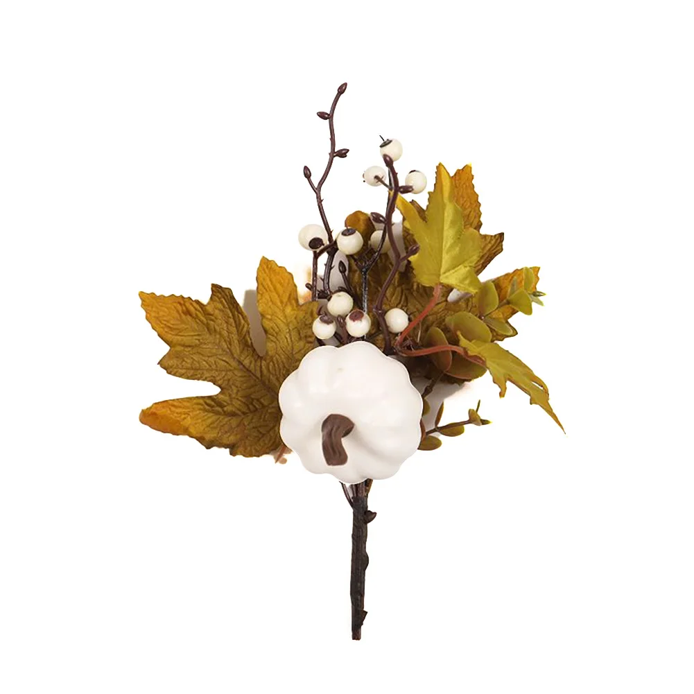 1PC Artificial Leaves Branch Fake Fall Leaves Stems Plants Outdoor Home Decor Halloween Thanksgiving Decorations