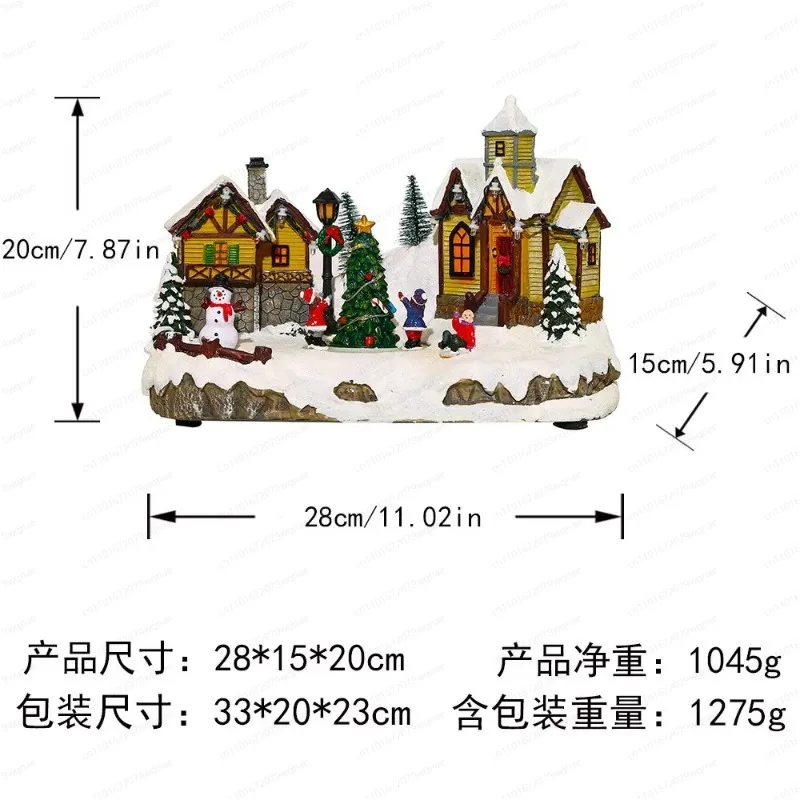 Christmas Snow Globe House with Music & LED Lights, Winter Village Decoration for Tabletop, Gift & Store Display Ornament