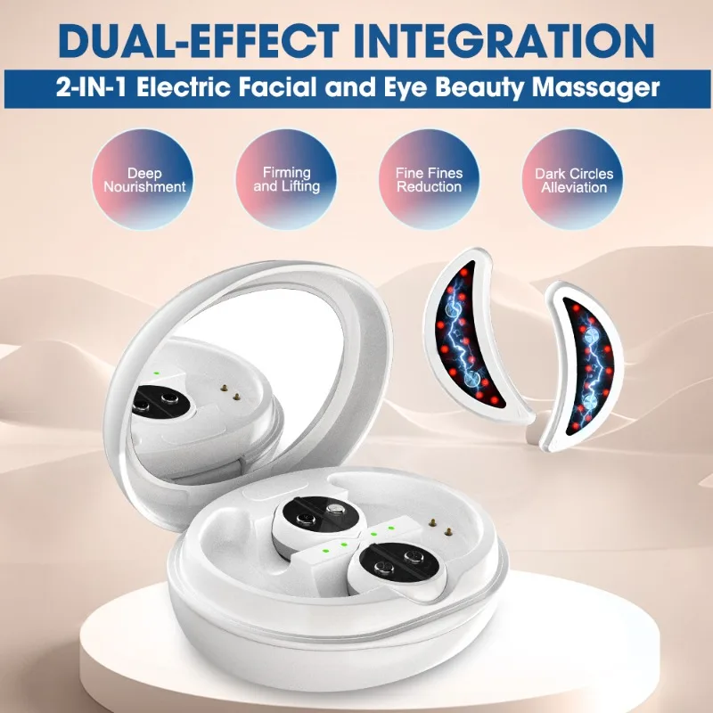 Pulse Microcurrent Eye Massagers Red Light Massage Face Lifting Device Fatigue Relief Lighten Dark Circles Eye Bag Removal
