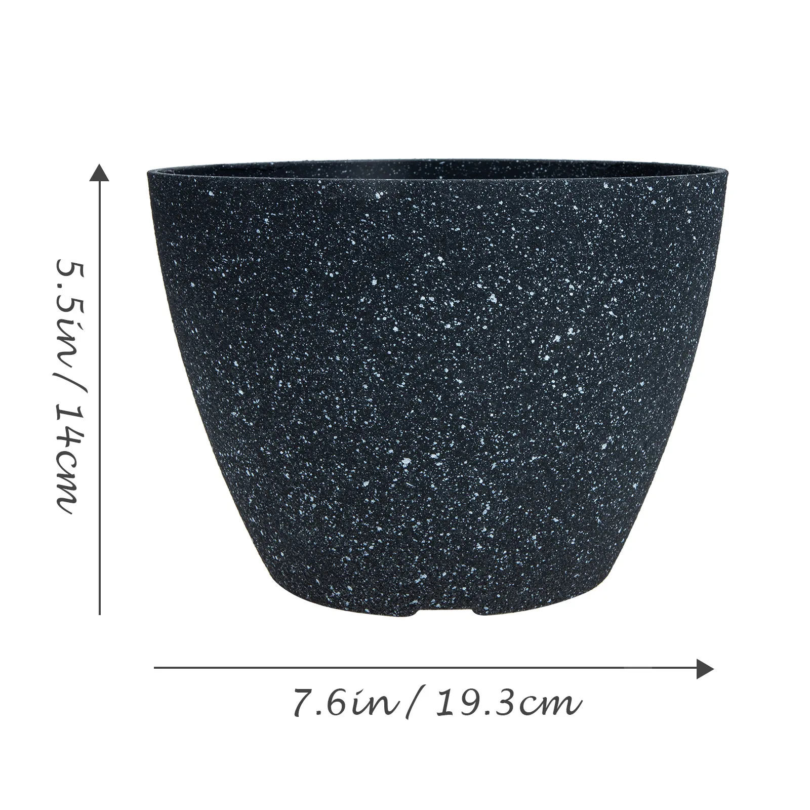 Resin Outdoor Plant Pot Thick Stone Like Planter Pot for Succulent Desktop Garden Decoration Stone Like Planter