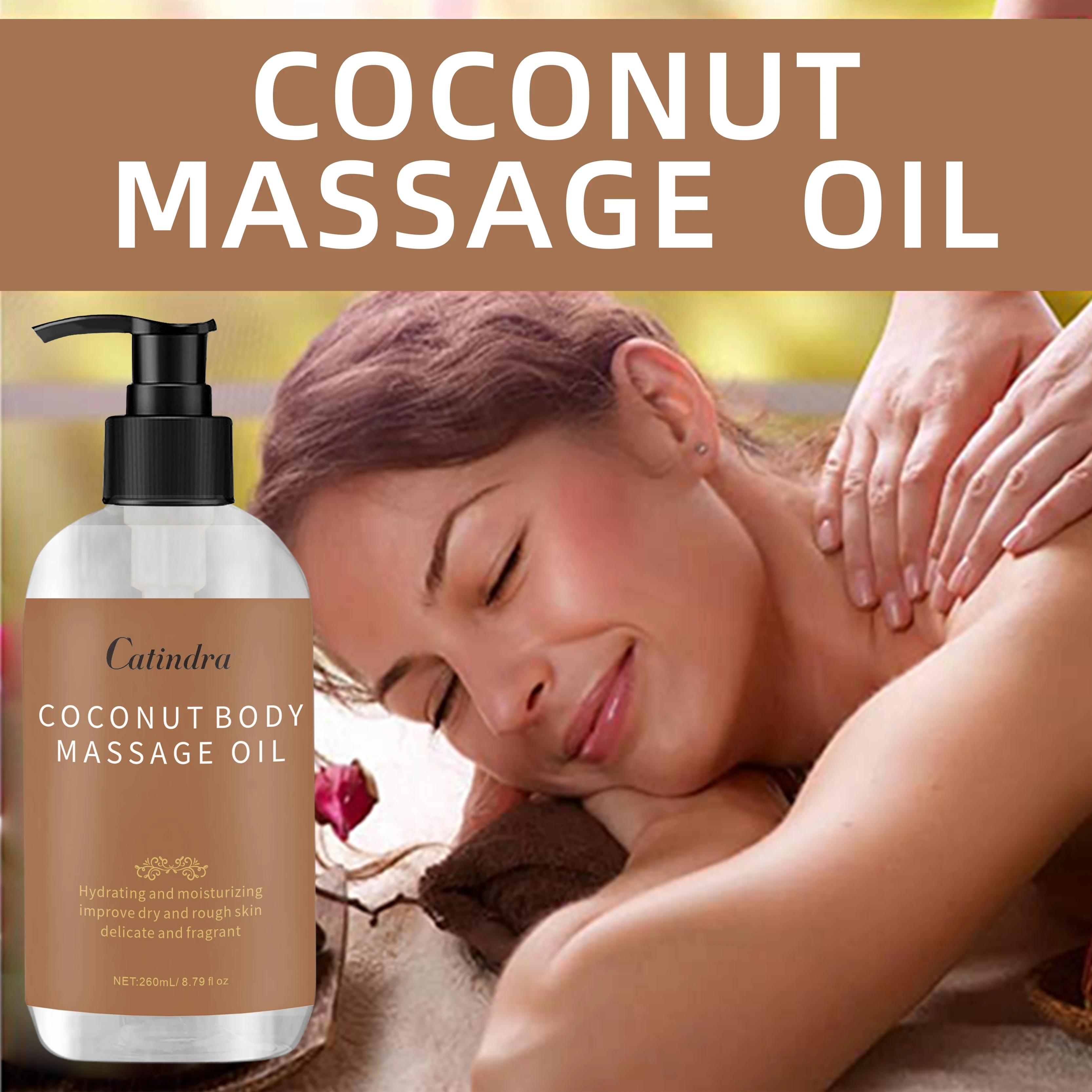 Catindra Body Smooths Skin Coconut Massage Oil Replenish Collagen Skin Tightening Moisturizing Firming Body Cleansing Essence