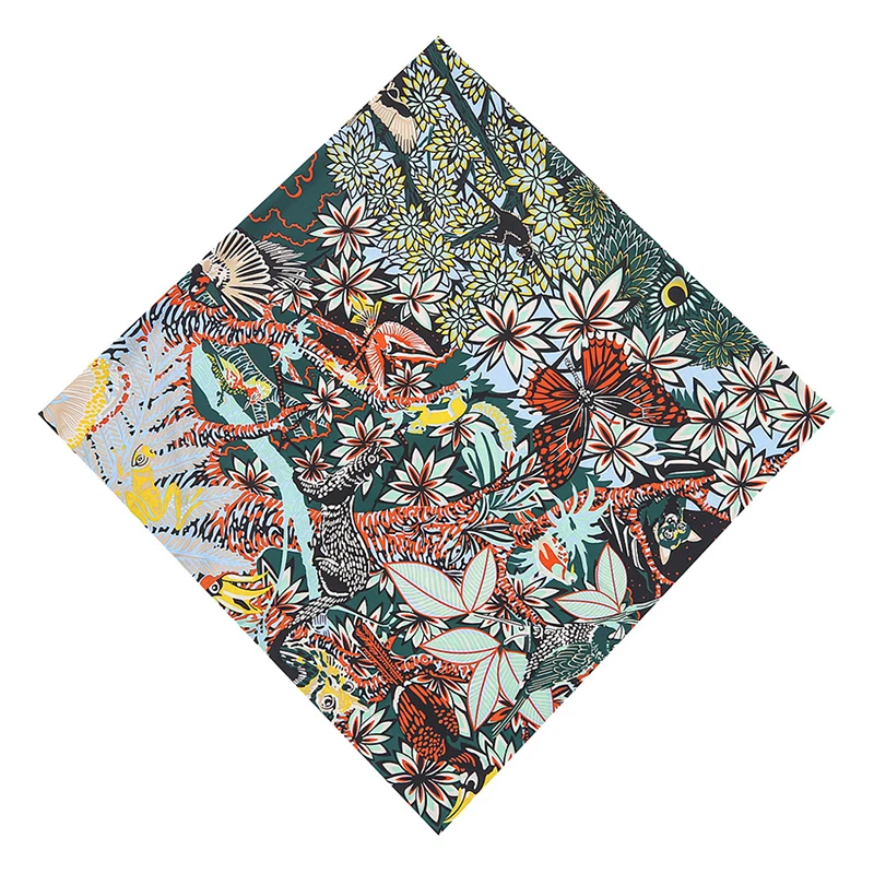 130cm*130cm The New Fashion Scarf For Women Lion Cape For Jungle Animal Big Squares Dame Silk Feels Zijde Foulards