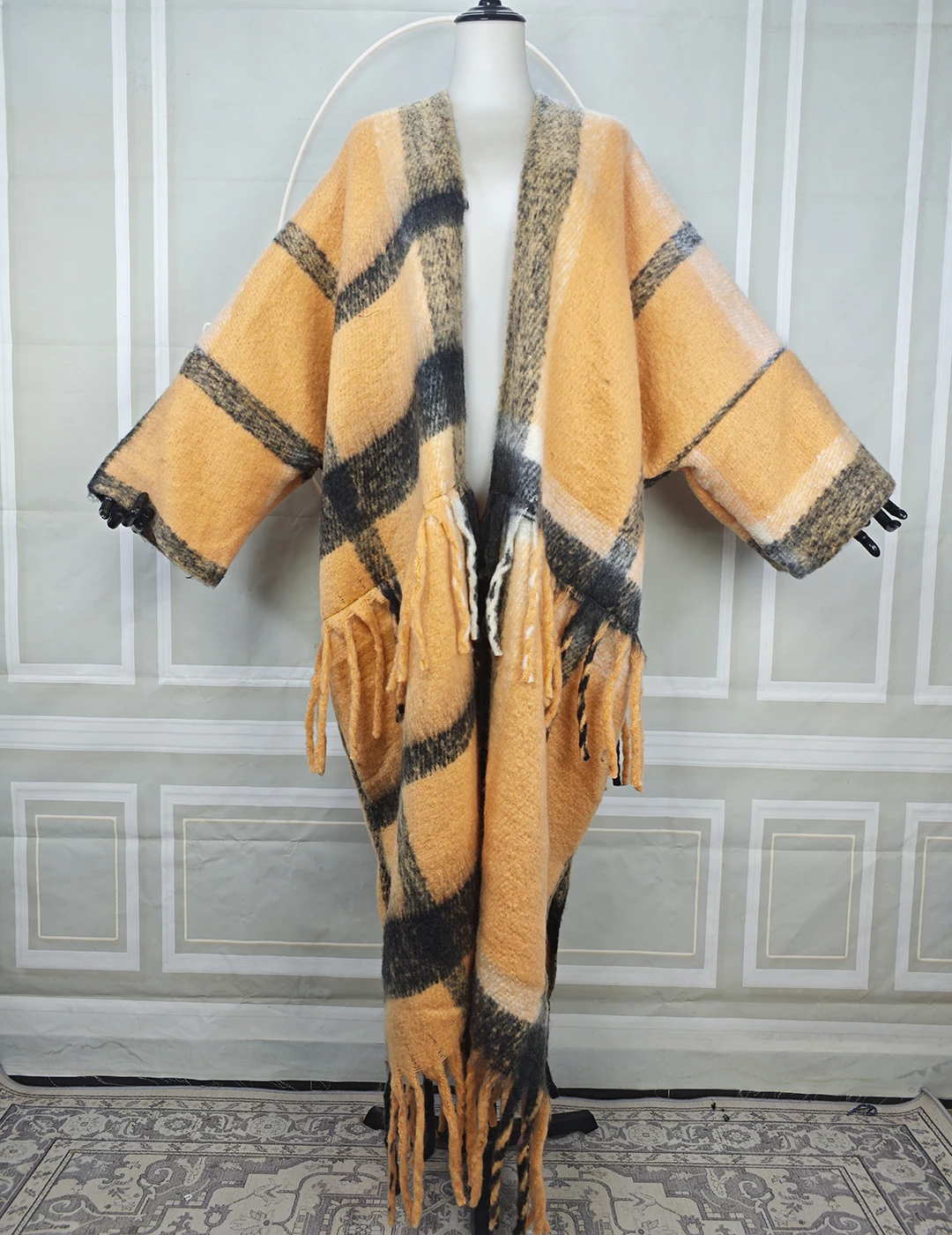 Winter African Female Luxury  Fuzzy Long Cardigans Oversized Elegant Riche Women Full Printed Warm Kimonos Europe Outfits