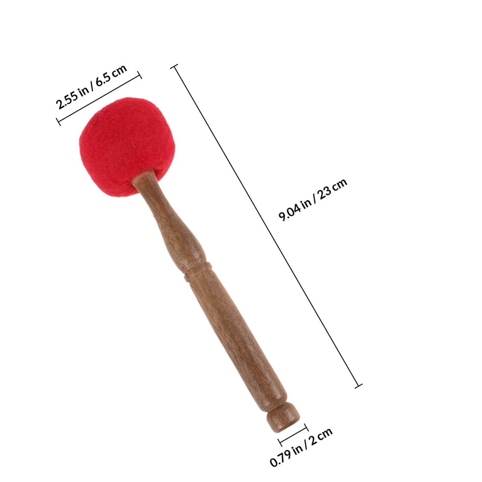 Wooden Singing Bowl Mallet 23cm Thick Wool Felt Striker for Meditation Yoga Relaxation Accessories