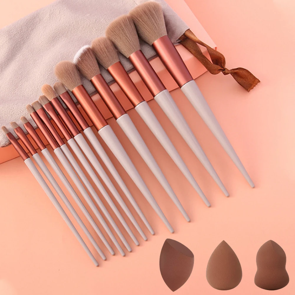 13-delige make-upborstels set make-up spons oogschaduw foundation vrouwen cosmetische borstel oogschaduw blozen schoonheid zachte make-up gereedschap tas