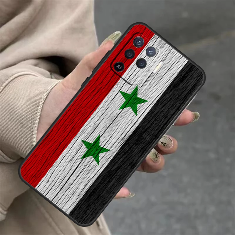 Syria Syrian Flag For OPPO A98 A78 A58 A79 A15 A17 A77 A16 A76 A96 A52 A72 A5 A9 A94 A74 A57S A53S A54S Case