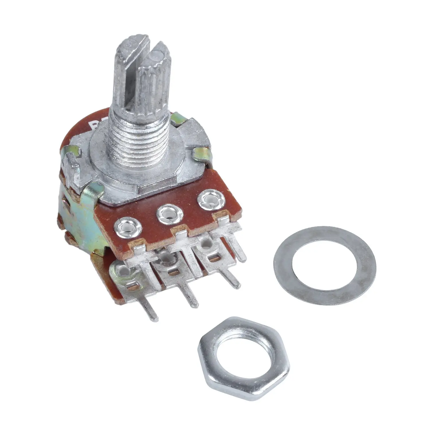 1 pcs silver metal B50K 50K ohm 6-pin dual potentiometer 3.8*2.8*1.7cm