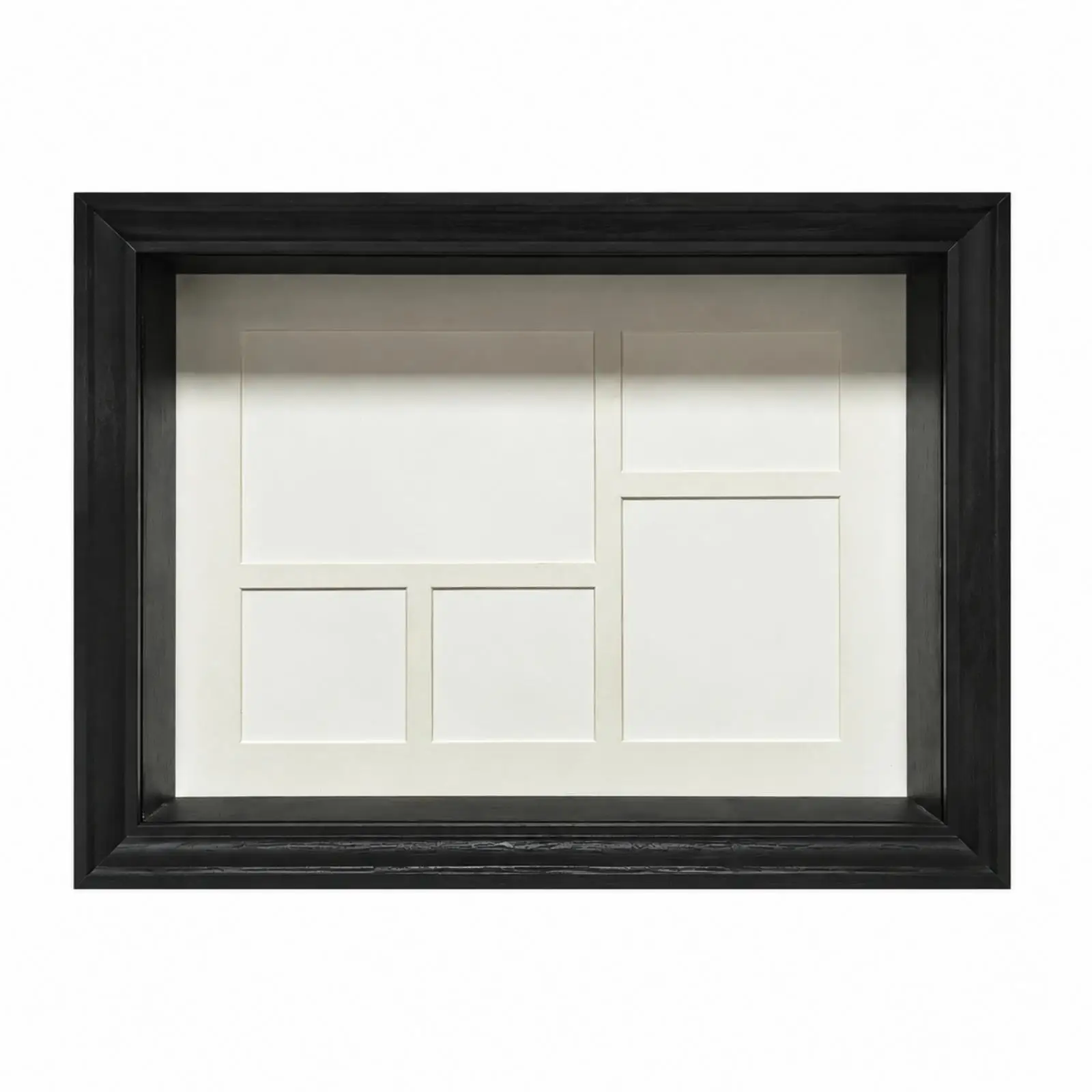 Five-Opening Shadow Box Frame Wall Mountable A4 Shadow Box Frame Tabletop Neutral Design for Gallery Walls, Bedroom Decor
