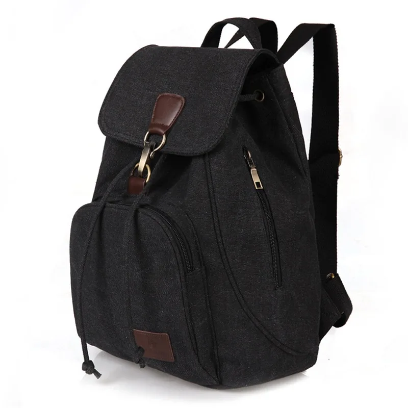 New Vintage Canvas Backpack Travelling Solid Color Durable Computer Backpack Outdoor Rucksack Fashion School Backpack