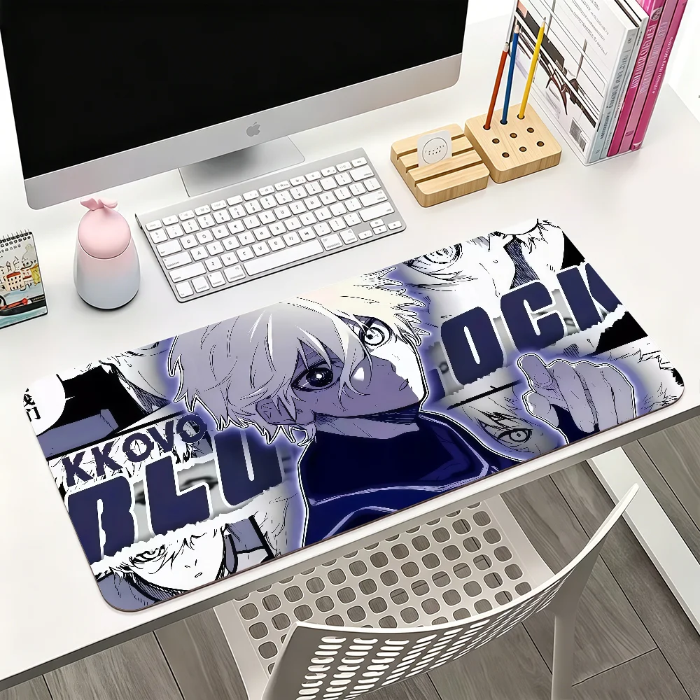 Anime B-Blue L-Lock Nagi Kaiser Isagi Yoichi Ryusei Mauspad für Büro, Gaming und Tastaturen, rutschfest, groß, wasserdicht
