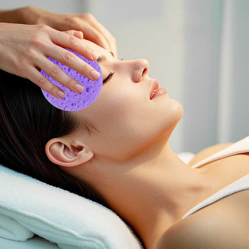 10 SZT. Gąbeczek do mycia twarzy z naturalnej pulpy drzewnej, gąbka do mycia twarzy, gąbka do spieniania, gąbka kosmetyczna, gąbka do oczyszczania twarzy