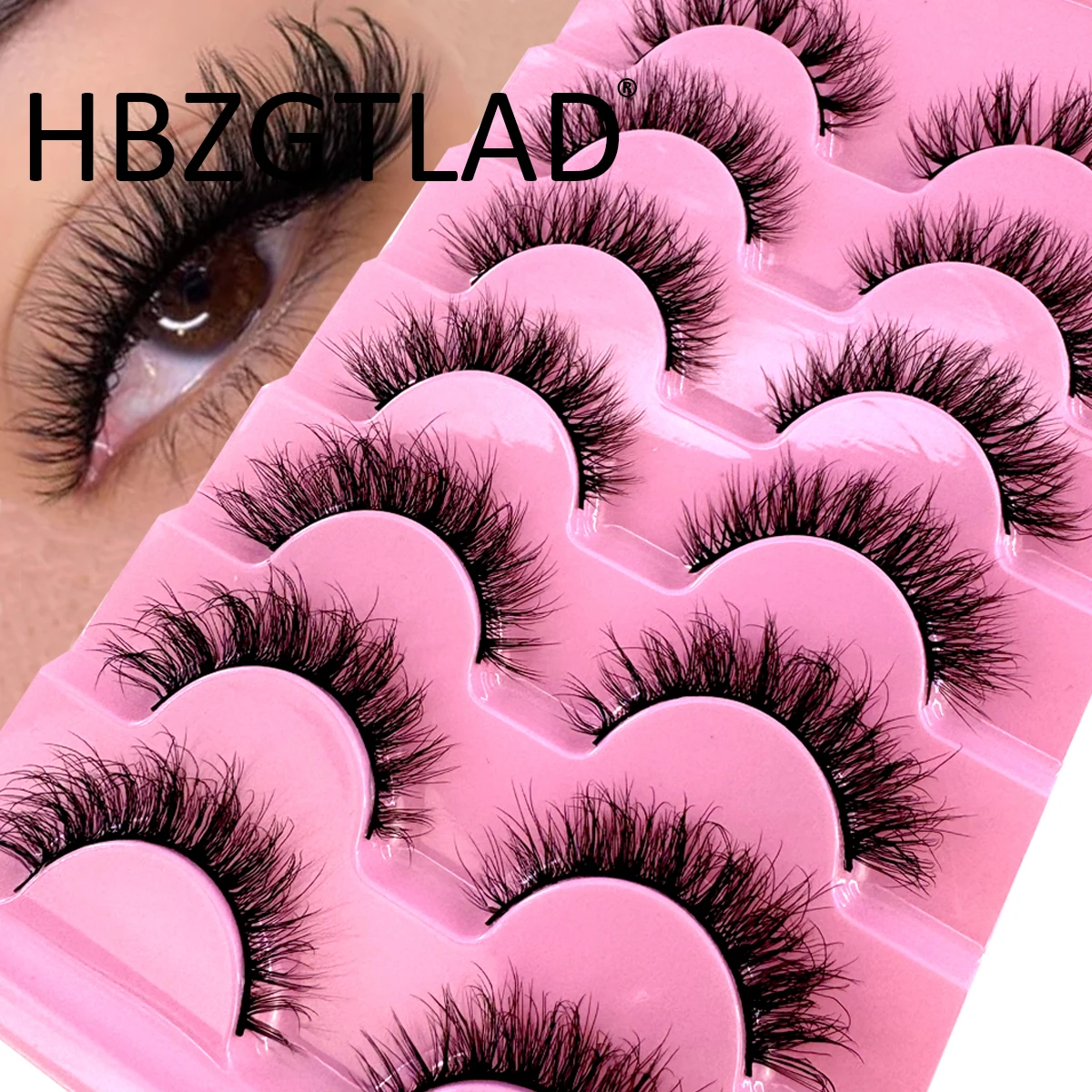 New 7 Pairs Faux Mink Eyelashes Handmade False Eyelashes Natural Nude Makeup Simulation Cross Messy Eye 3D Curly Eyelashes