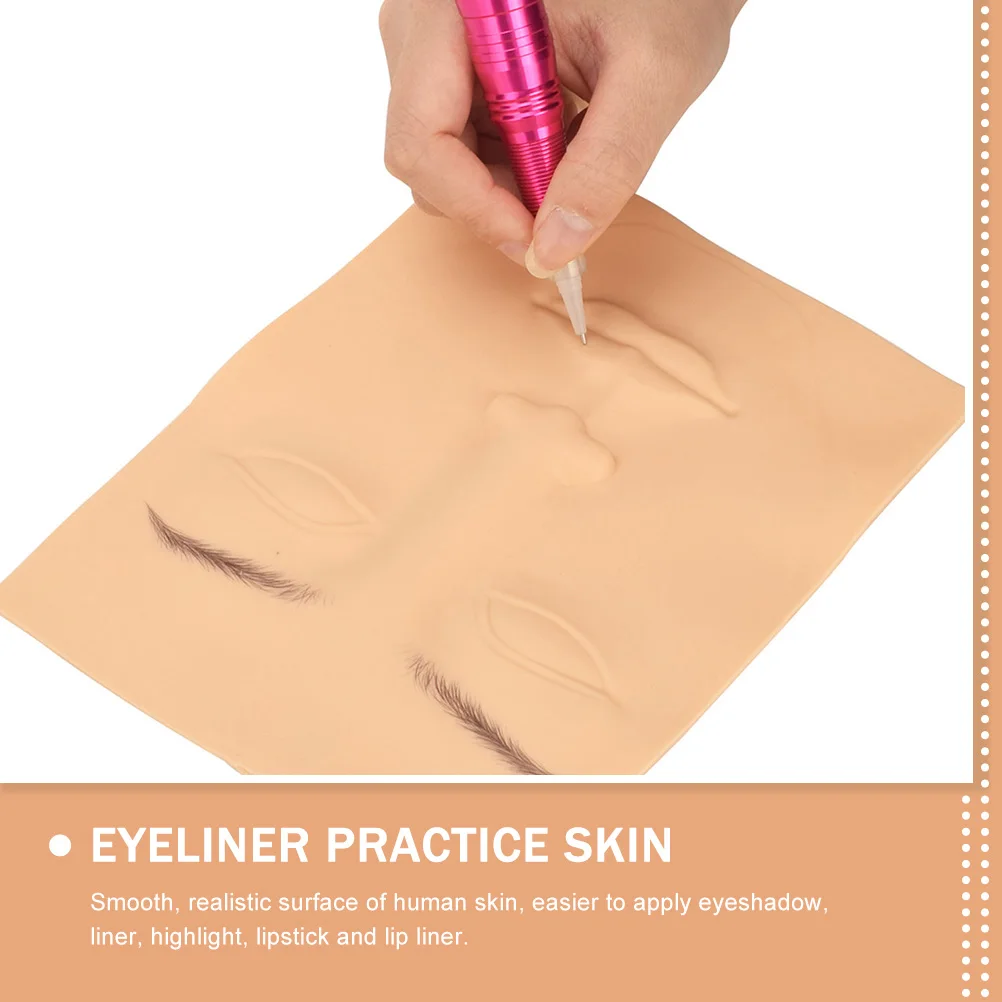 

5 Pcs Practice Skin with Eyebrow Tattoos Fake Face Embroidered Eyeliner for Tattooing Artificial
